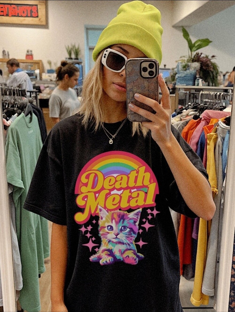 Death Metal Rainbow Cat Comfort Colors T Shirt